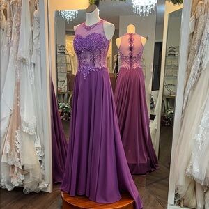 Chic Backless Purple Gown